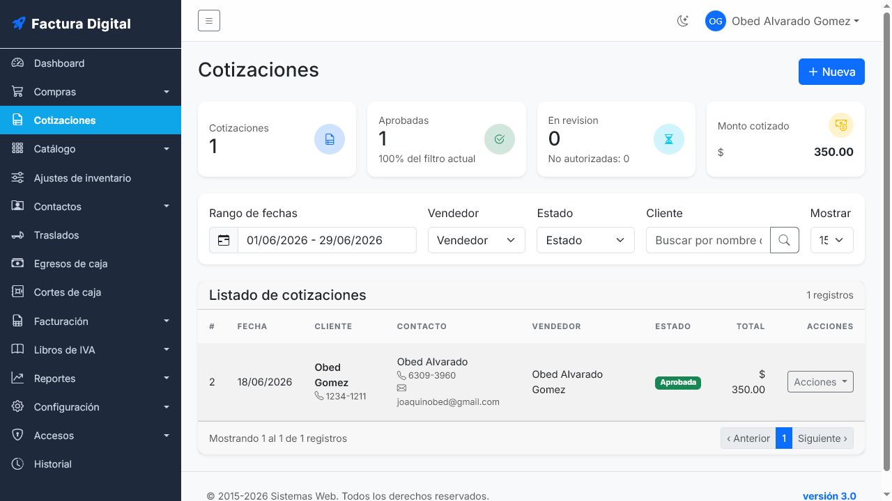 Cotizaciones