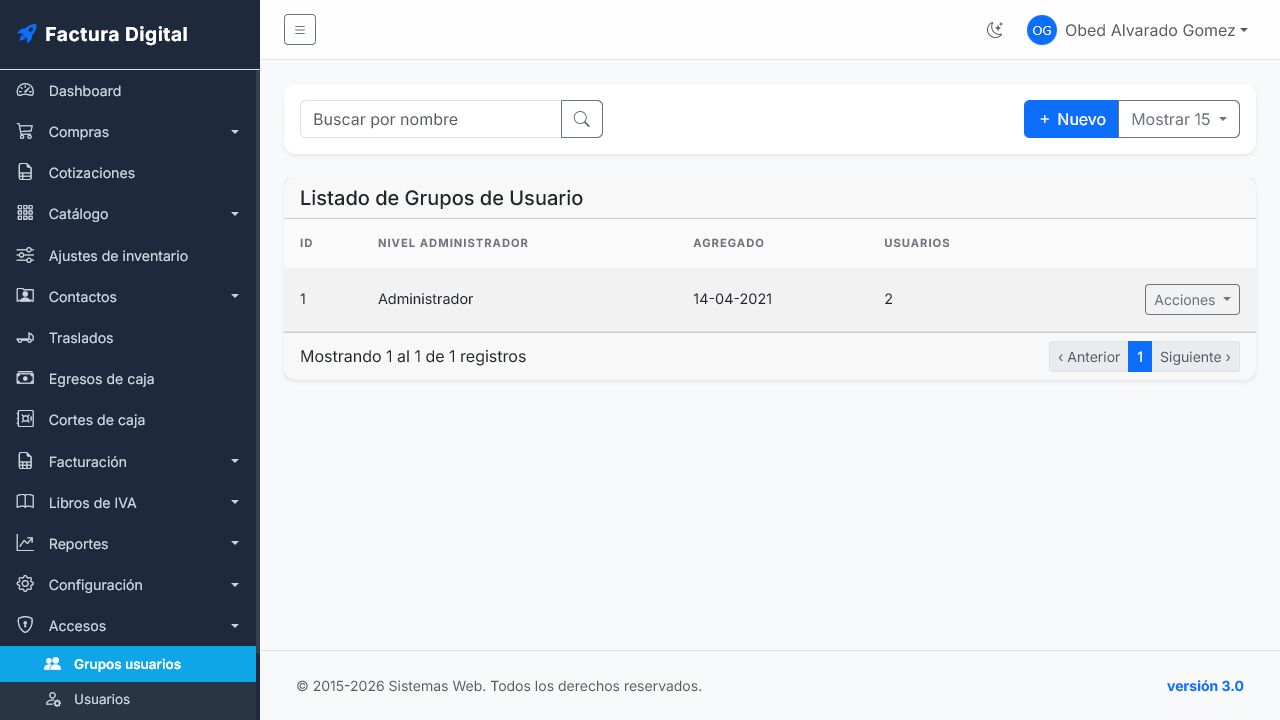 Grupos de usuarios